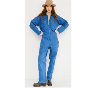 Vintage French Workwear Coveralls Jumpsuit  -Blue - S